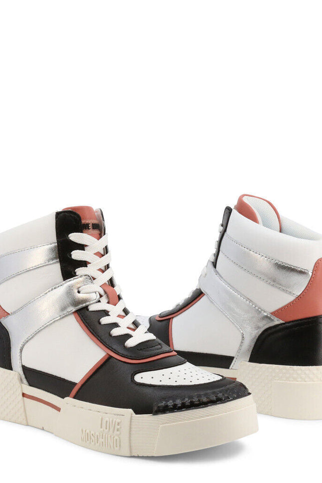 Silver High Top Sneakers-Love Moschino-Urbanheer