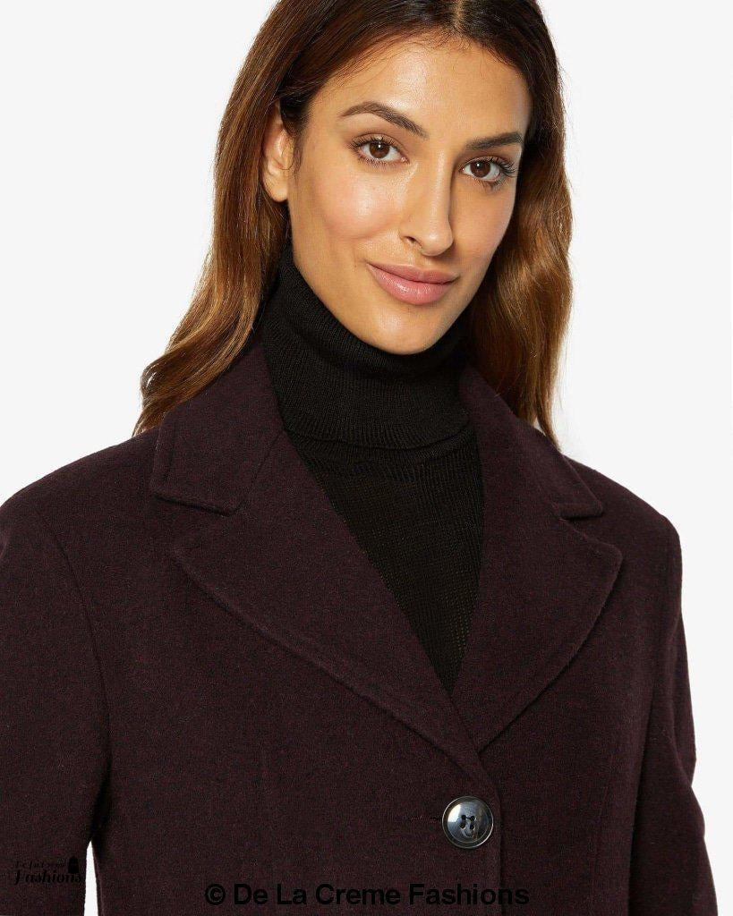 Slim Fit Wool Blend Longline Maxi Coat (1816)-Rose Eleusis-UK 10/EU 38/US 6-Black-Urbanheer