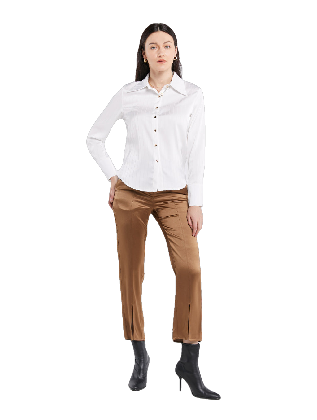 White Smooth Striped Long-Sleeve Shirt-Lattelier-S-Urbanheer