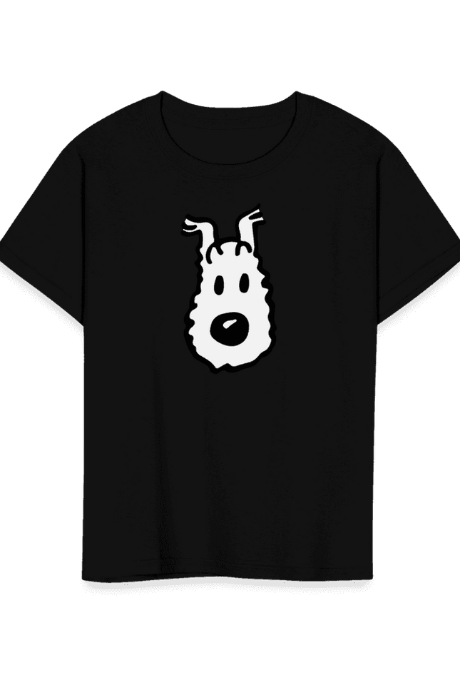 Snowy (Milou), Wire Fox Terrier from Tintin T-Shirt-T-Shirt-Art-O-Rama Shop-Youth-Black-S-Urbanheer