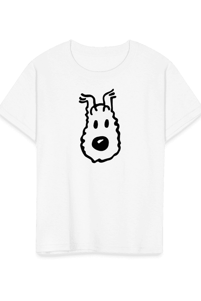 Snowy (Milou), Wire Fox Terrier from Tintin T-Shirt-T-Shirt-Art-O-Rama Shop-Youth-White-M-Urbanheer