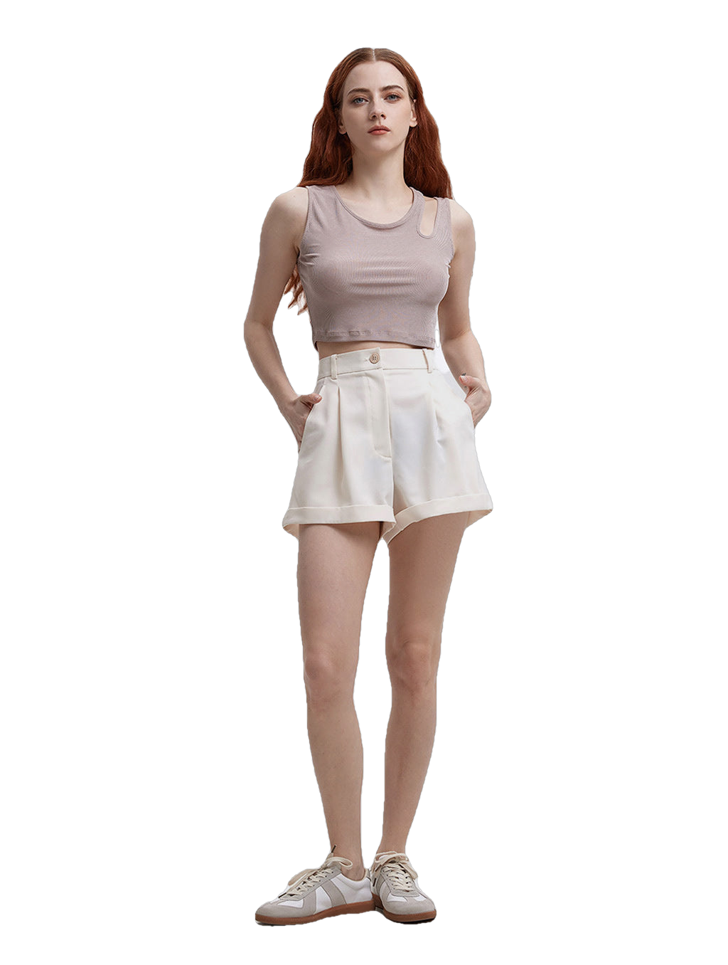 Solid Knitted Cut-Out Crop Top-Heer Decor-S-Urbanheer