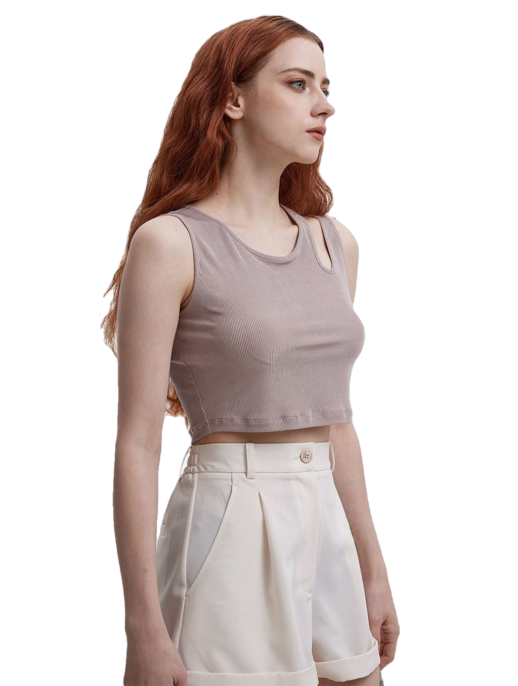 Solid Knitted Cut-Out Crop Top-Heer Decor-S-Urbanheer