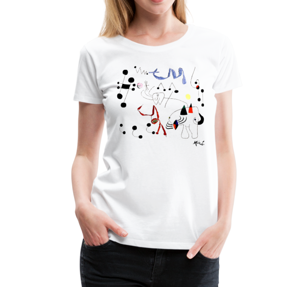 Joan Miro Woman Dreaming Of Escape 1945 Artwork T-Shirt-Art-O-Rama Shop-Men (Unisex)-White-S-Urbanheer