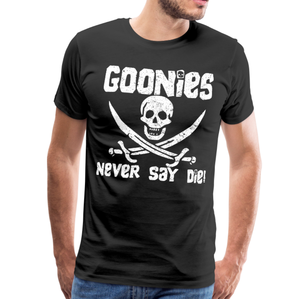 The Goonies Never Say Die Distressed Design T-Shirt-Art-O-Rama Shop-Men (Unisex)-Black-S-Urbanheer