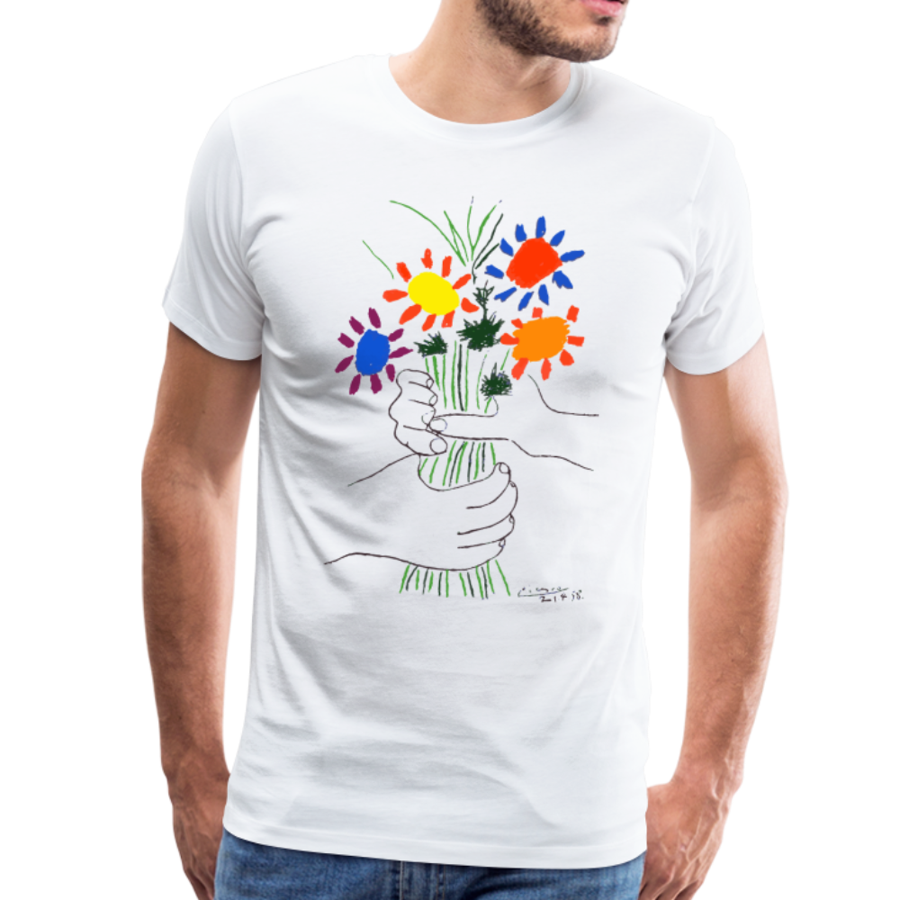 Pablo Picasso Bouquet Of Peace 1958 Artwork T-Shirt-Art-O-Rama Shop-Men (Unisex)-White-S-Urbanheer