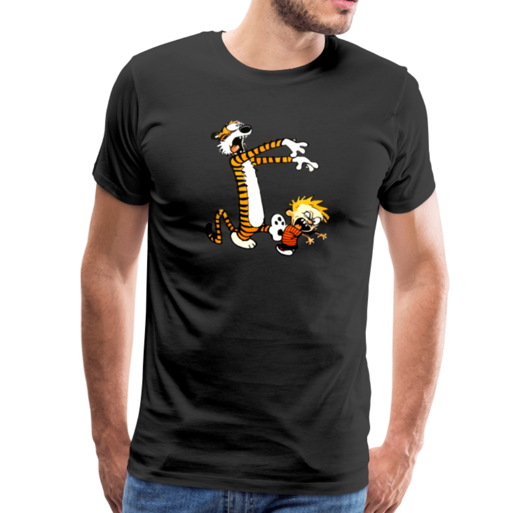 Calvin and Hobbes Playing Zombies T-Shirt-Art-O-Rama Shop-Men (Unisex)-White-S-Urbanheer