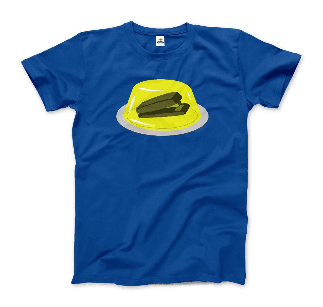Stapler In Jello Prank From The Office T-Shirt-Art-O-Rama Shop-Men (Unisex)-Black-S-Urbanheer