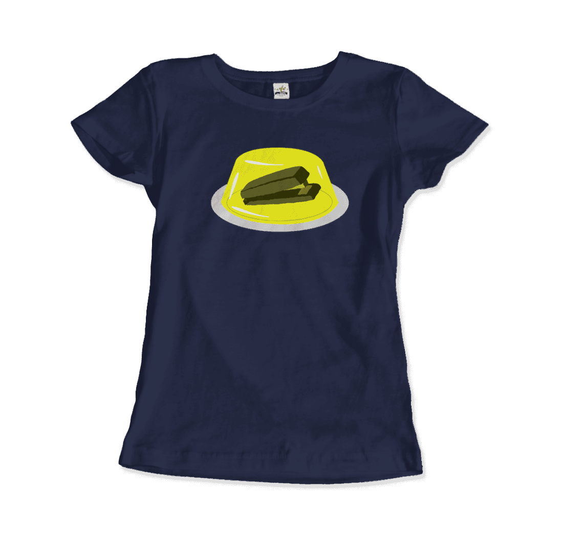 Stapler In Jello Prank From The Office T-Shirt-Art-O-Rama Shop-Men (Unisex)-Black-S-Urbanheer