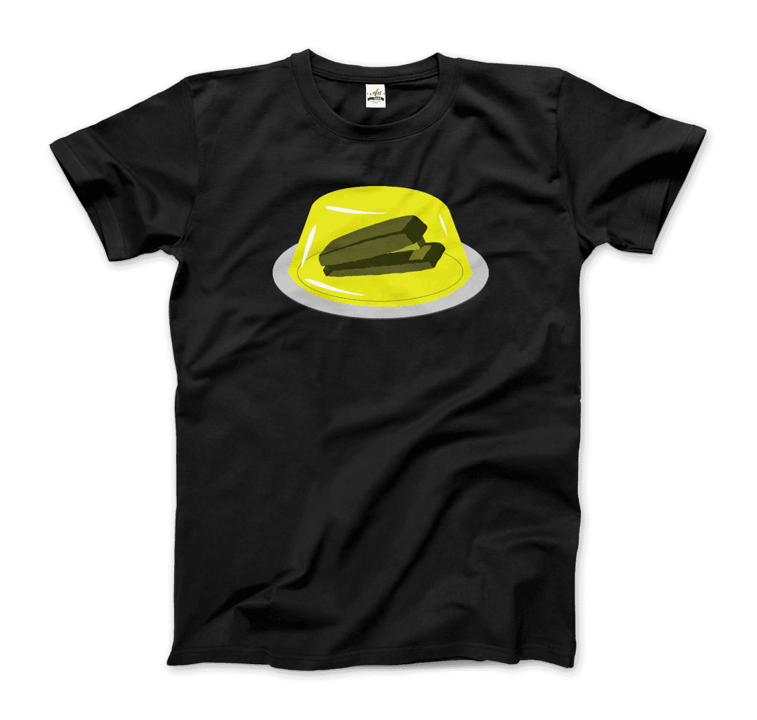 Stapler In Jello Prank From The Office T-Shirt-Art-O-Rama Shop-Men (Unisex)-Black-S-Urbanheer