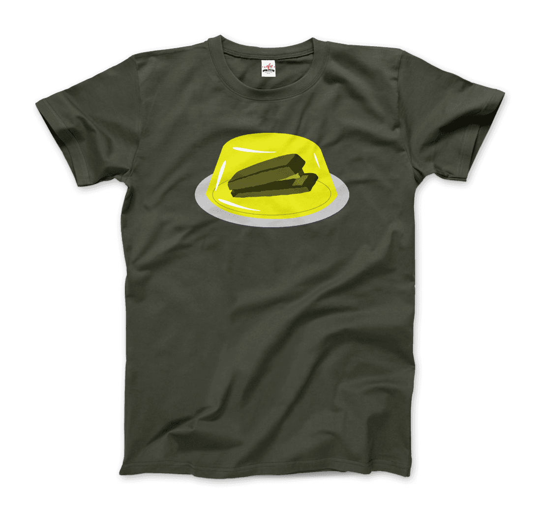 Stapler In Jello Prank From The Office T-Shirt-Art-O-Rama Shop-Men (Unisex)-Black-S-Urbanheer