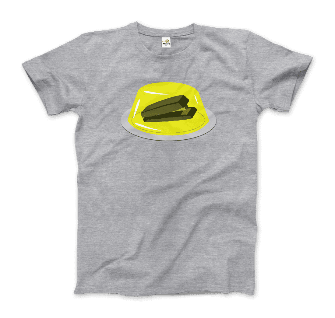 Stapler In Jello Prank From The Office T-Shirt-Art-O-Rama Shop-Men (Unisex)-Black-S-Urbanheer