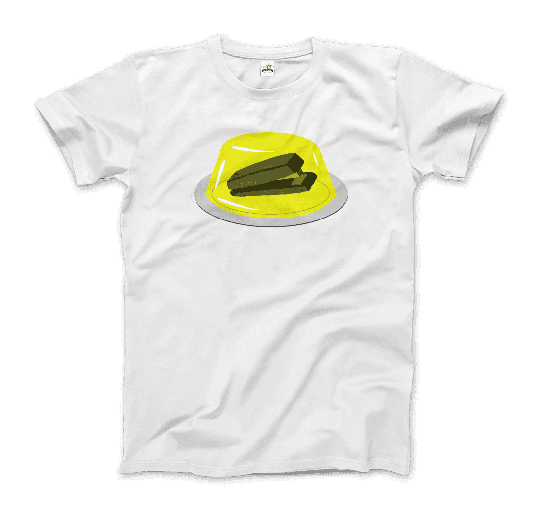Stapler In Jello Prank From The Office T-Shirt-Art-O-Rama Shop-Men (Unisex)-Black-S-Urbanheer