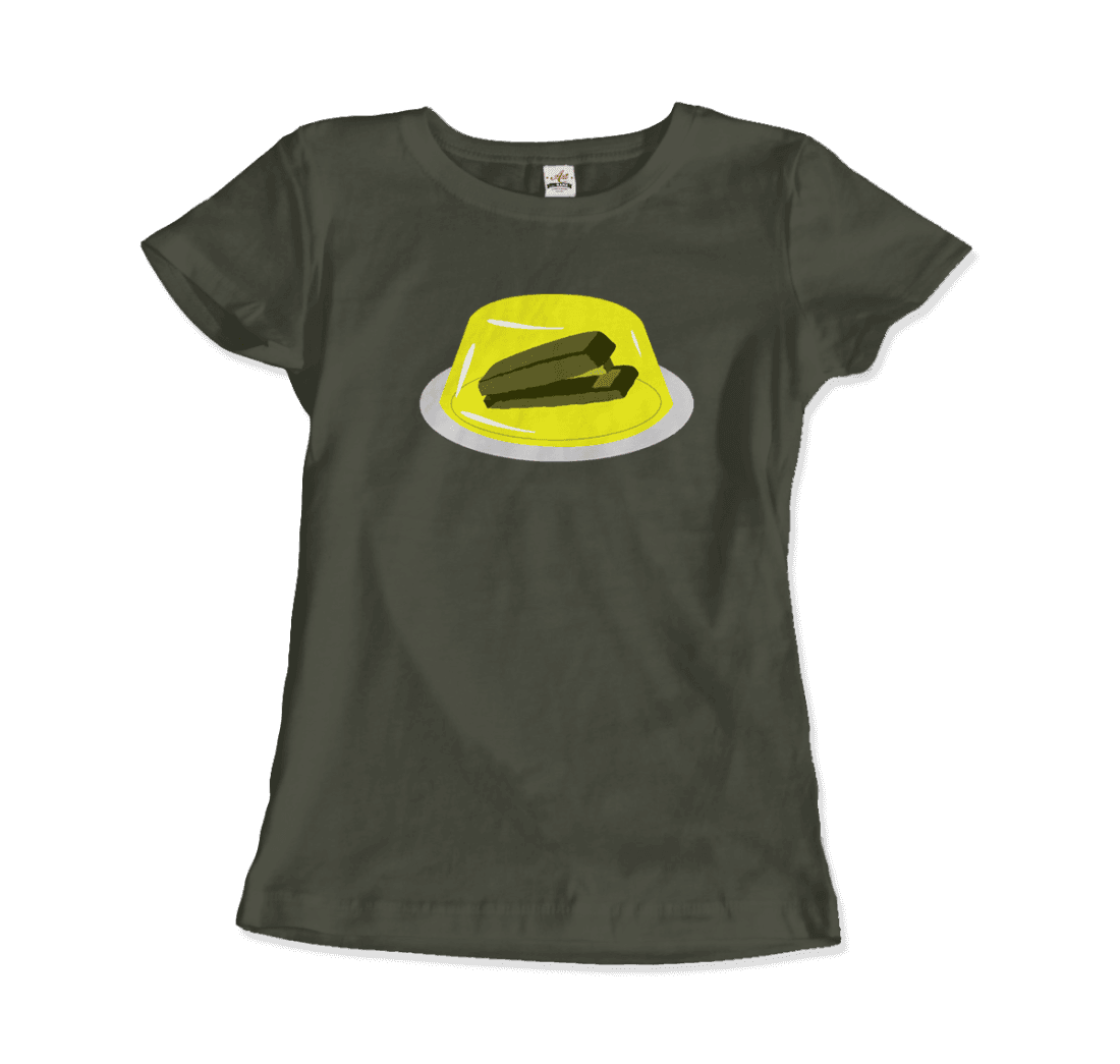 Stapler In Jello Prank From The Office T-Shirt-Art-O-Rama Shop-Men (Unisex)-Black-S-Urbanheer