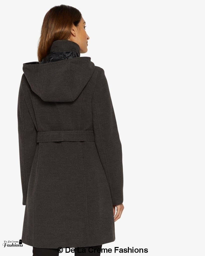 (Pre-Order) Double Breasted Hooded Coat (1225)-Rose Eleusis-UK 10/EU 38/US 6-Black-Urbanheer