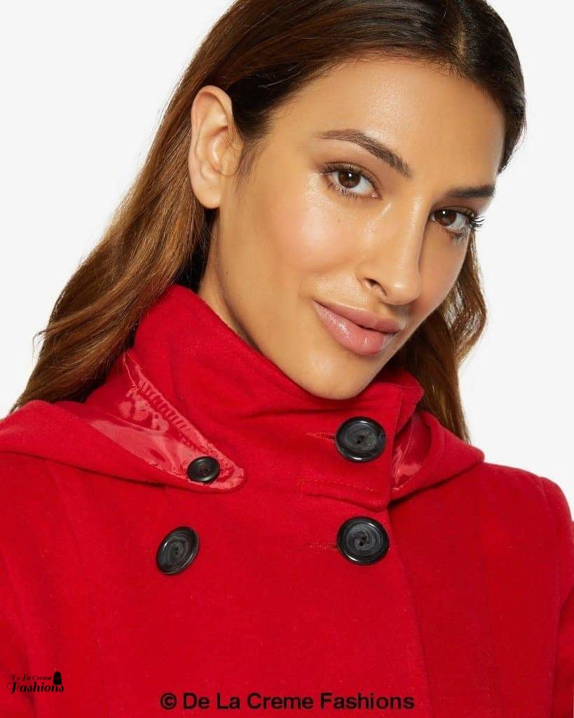 (Pre-Order) Double Breasted Hooded Coat (1225)-Rose Eleusis-UK 10/EU 38/US 6-Black-Urbanheer