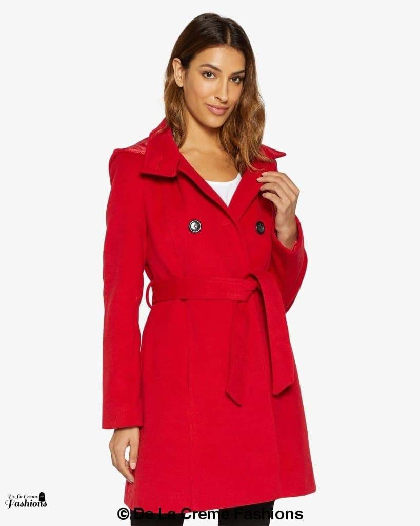 (Pre-Order) Double Breasted Hooded Coat (1225)-Rose Eleusis-UK 10/EU 38/US 6-Black-Urbanheer