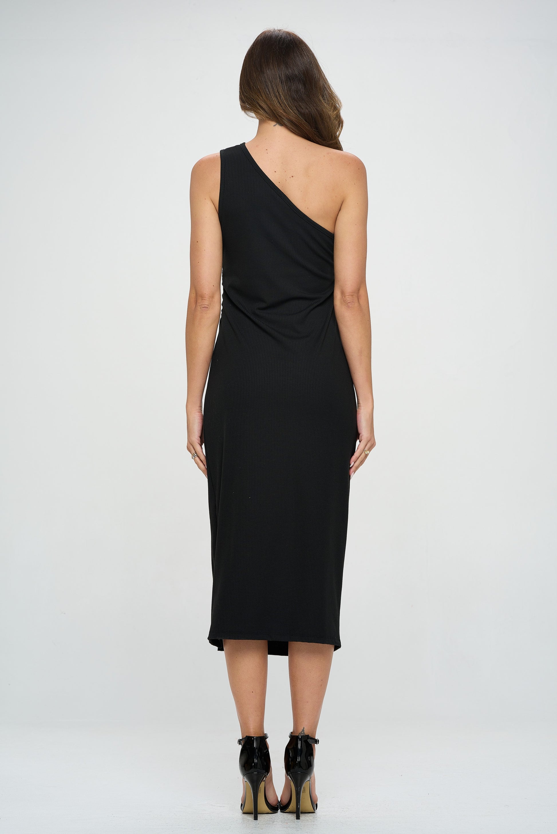 Rib Knit Sleeveless Bodycon Dress with Slit-Dresses-RENEE C.-Urbanheer