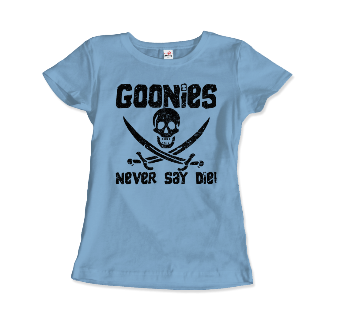 The Goonies Never Say Die Distressed Design T-Shirt-Art-O-Rama Shop-Men (Unisex)-Black-S-Urbanheer