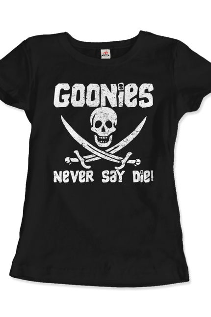 The Goonies Never Say Die Distressed Design T-Shirt-Art-O-Rama Shop-Men (Unisex)-Navy-S-Urbanheer