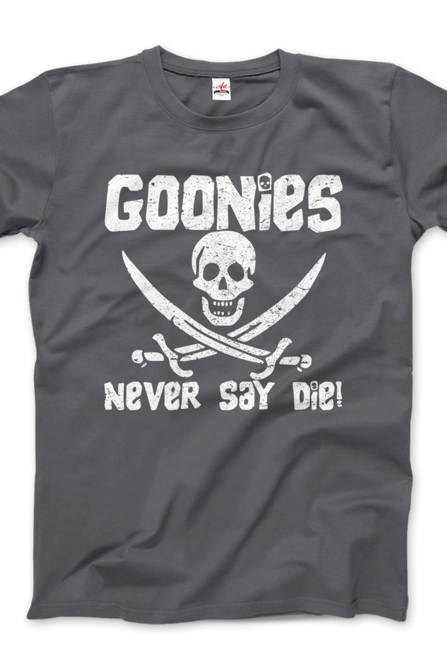 The Goonies Never Say Die Distressed Design T-Shirt-Art-O-Rama Shop-Men (Unisex)-White-3XL-Urbanheer