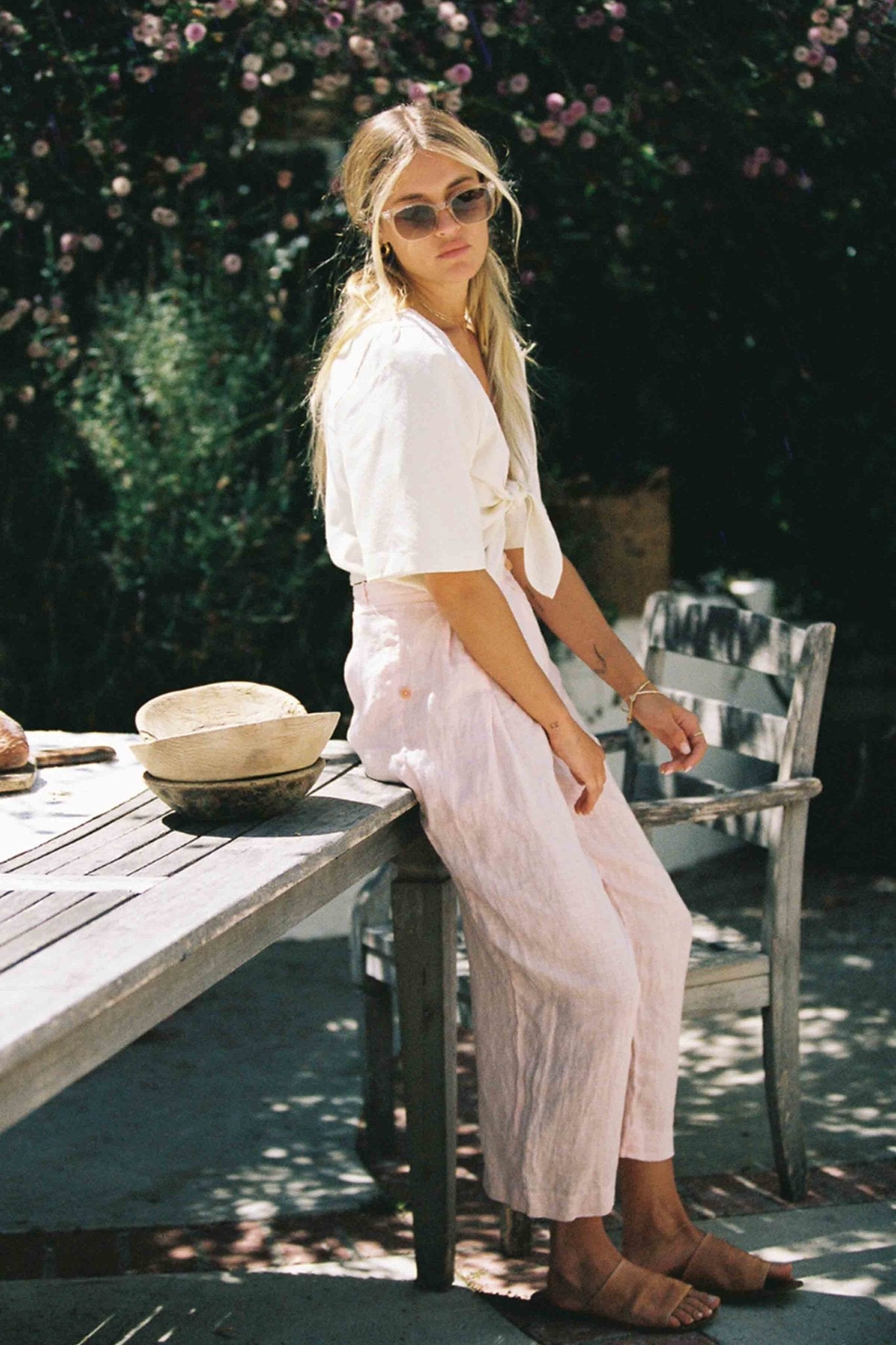 Raw Silk Tie Top- The Pheonix Top-MERRITT CHARLES-Ivory-extra small-Urbanheer