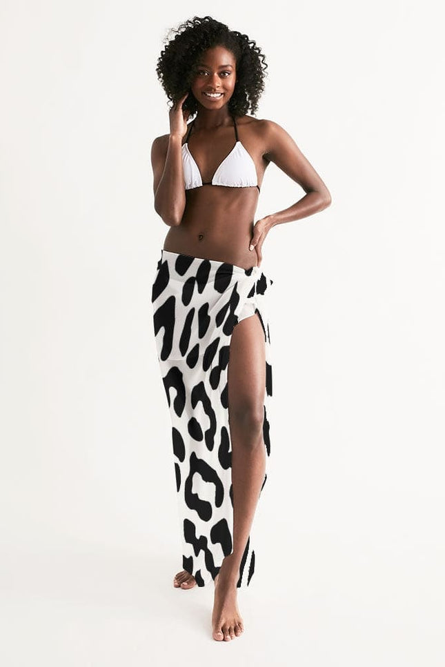 Uniquely You Swim Cover Up Wrap - Black/White Leopard Print Swimwear-inQue.Style-Universal-Urbanheer