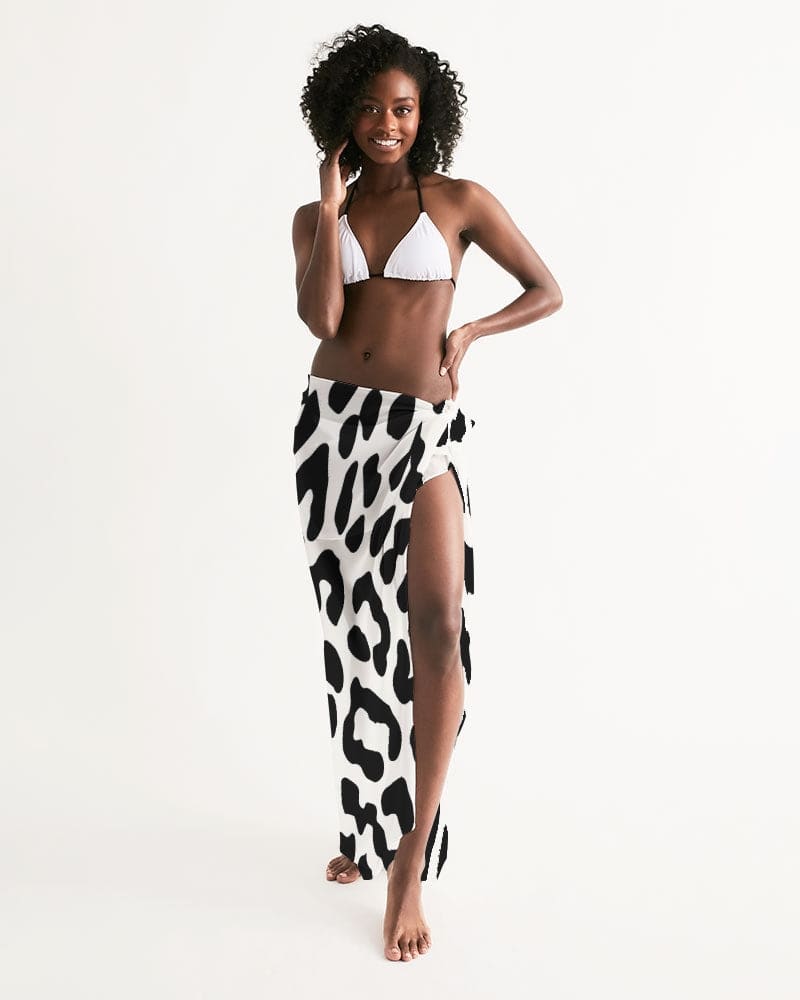 Uniquely You Swim Cover Up Wrap - Black/White Leopard Print Swimwear-inQue.Style-Universal-Urbanheer