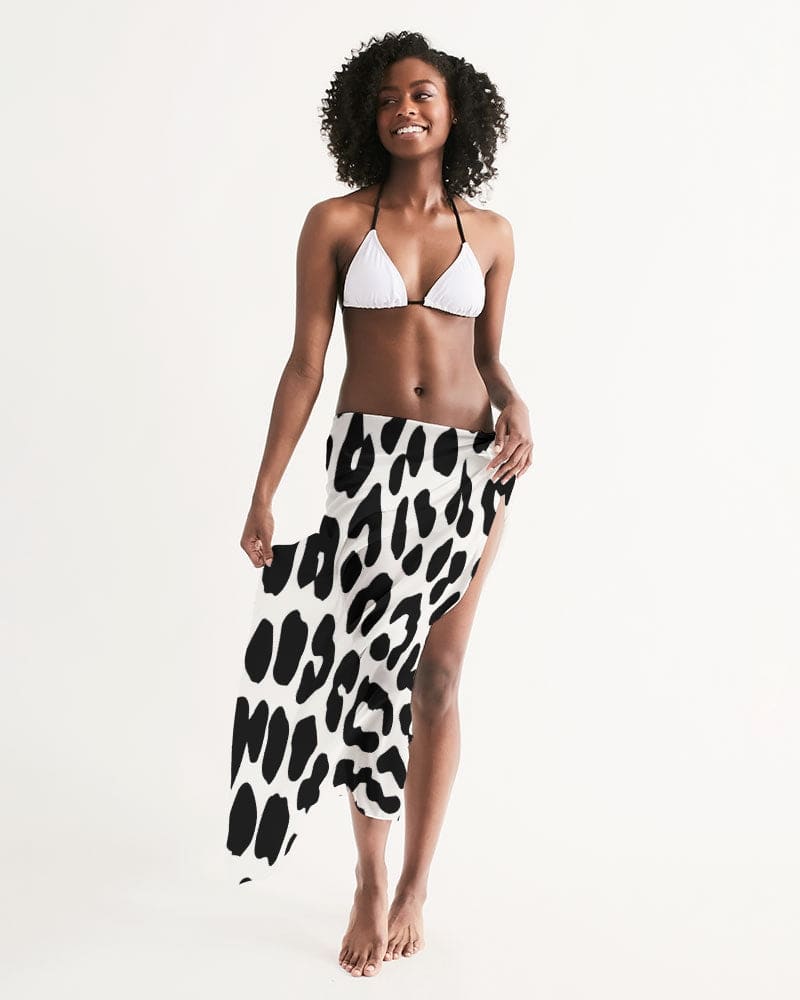 Uniquely You Swim Cover Up Wrap - Black/White Leopard Print Swimwear-inQue.Style-Universal-Urbanheer