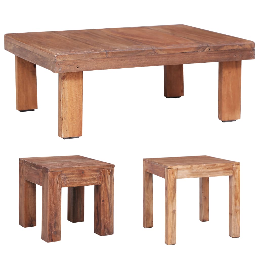 Vidaxl Coffee Table 20.9"X19.7"X19.7" Solid Reclaimed Wood-Furniture > Tables > Accent Tables > Coffee Tables-vidaXL-53 x 50 x 50 cm-Urbanheer