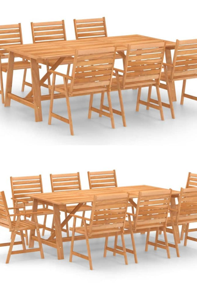 Solid Wood Acacia Patio Dining Set Garden Outdoor Furniture 7/9 Piece-vidaXL-Urbanheer