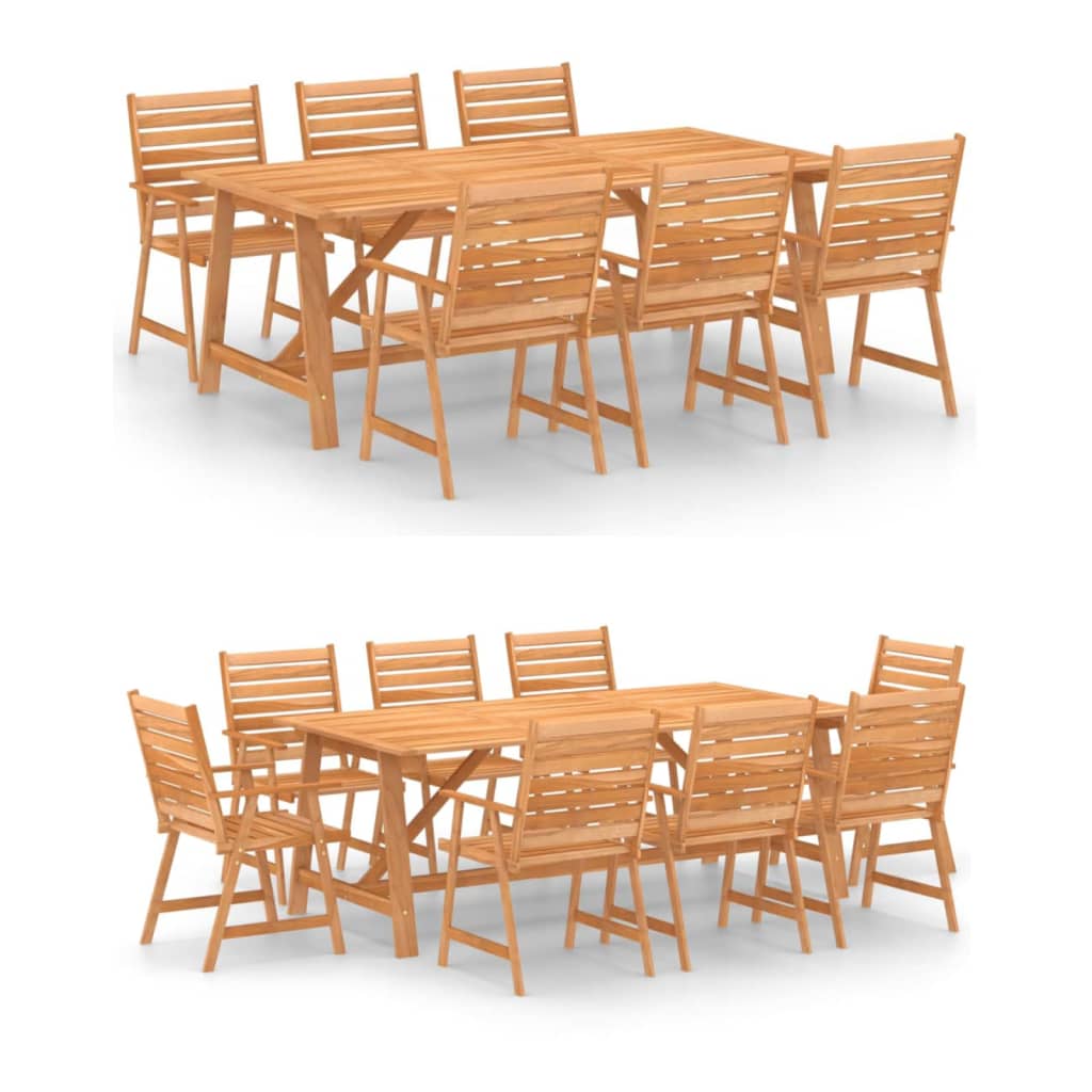 Solid Wood Acacia Patio Dining Set Garden Outdoor Furniture 7/9 Piece-vidaXL-7-Urbanheer