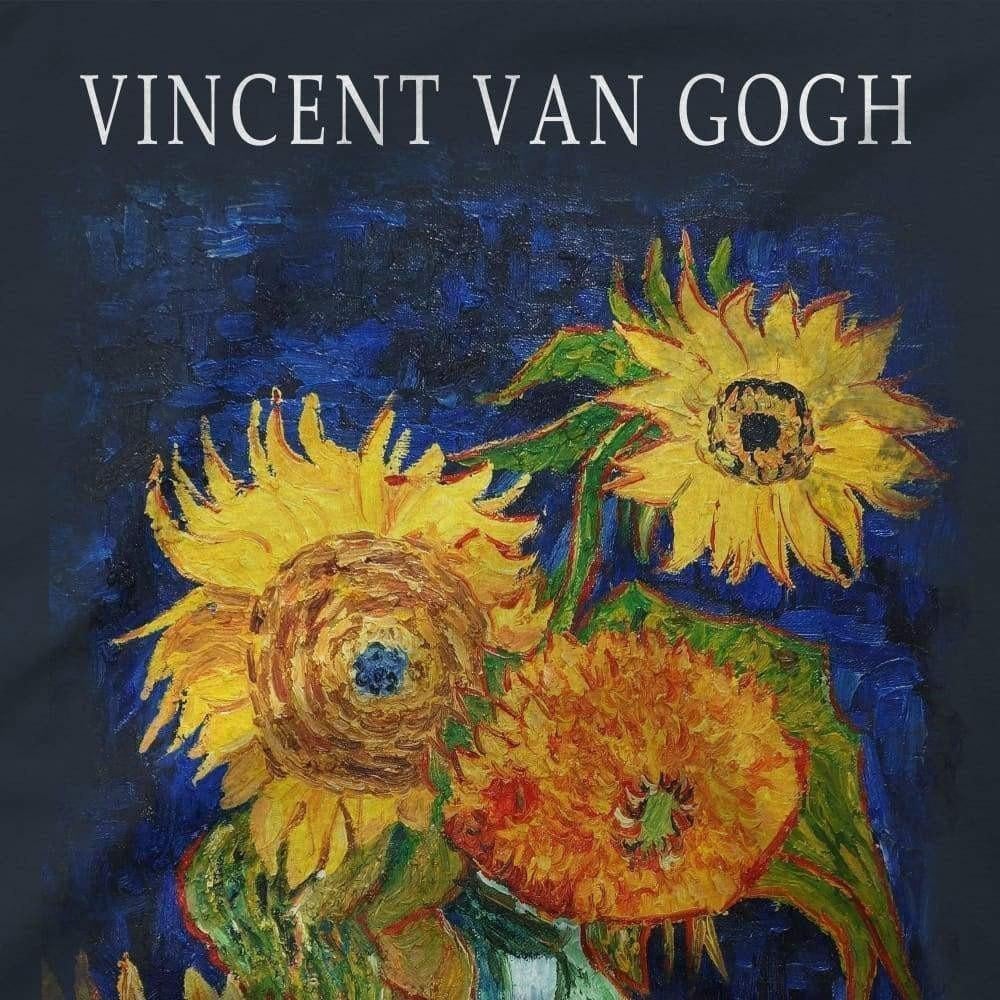 Van Gogh Five Sunflowers 1888, Artwork T-Shirt-Art-O-Rama Shop-Men (Unisex)-Navy-S-Urbanheer