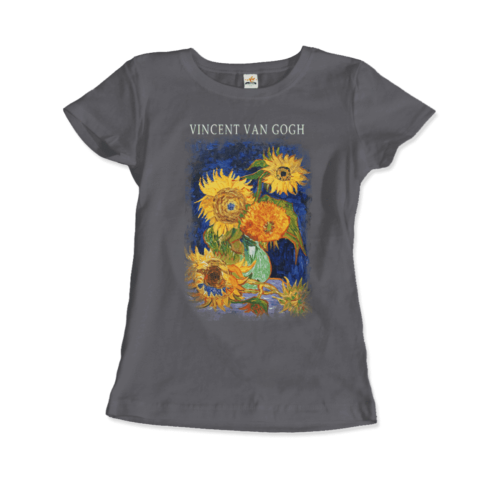 Van Gogh Five Sunflowers 1888, Artwork T-Shirt-Art-O-Rama Shop-Men (Unisex)-City Green-S-Urbanheer