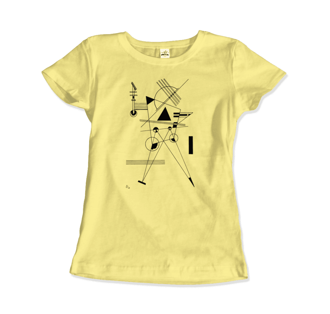 Wassily Kandinsky - Drawing For Point And Line, 1925 Artwork T-Shirt-Art-O-Rama Shop-Women (Fitted)-Heather Grey-S-Urbanheer