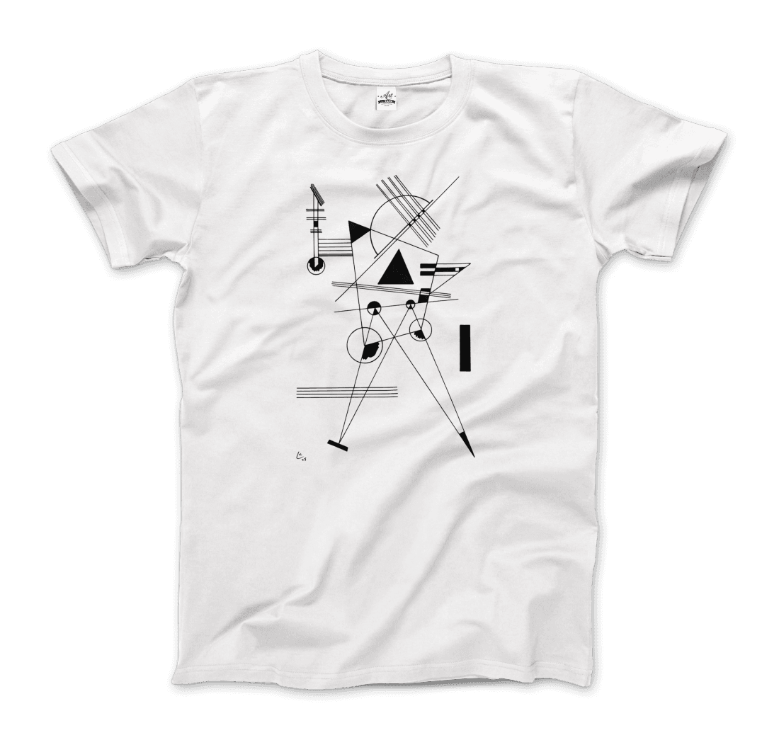 Wassily Kandinsky - Drawing For Point And Line, 1925 Artwork T-Shirt-Art-O-Rama Shop-Men (Unisex)-White-S-Urbanheer