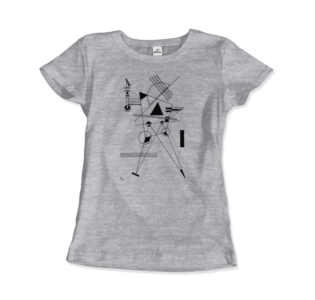 Wassily Kandinsky - Drawing For Point And Line, 1925 Artwork T-Shirt-Art-O-Rama Shop-Youth-White-S-Urbanheer