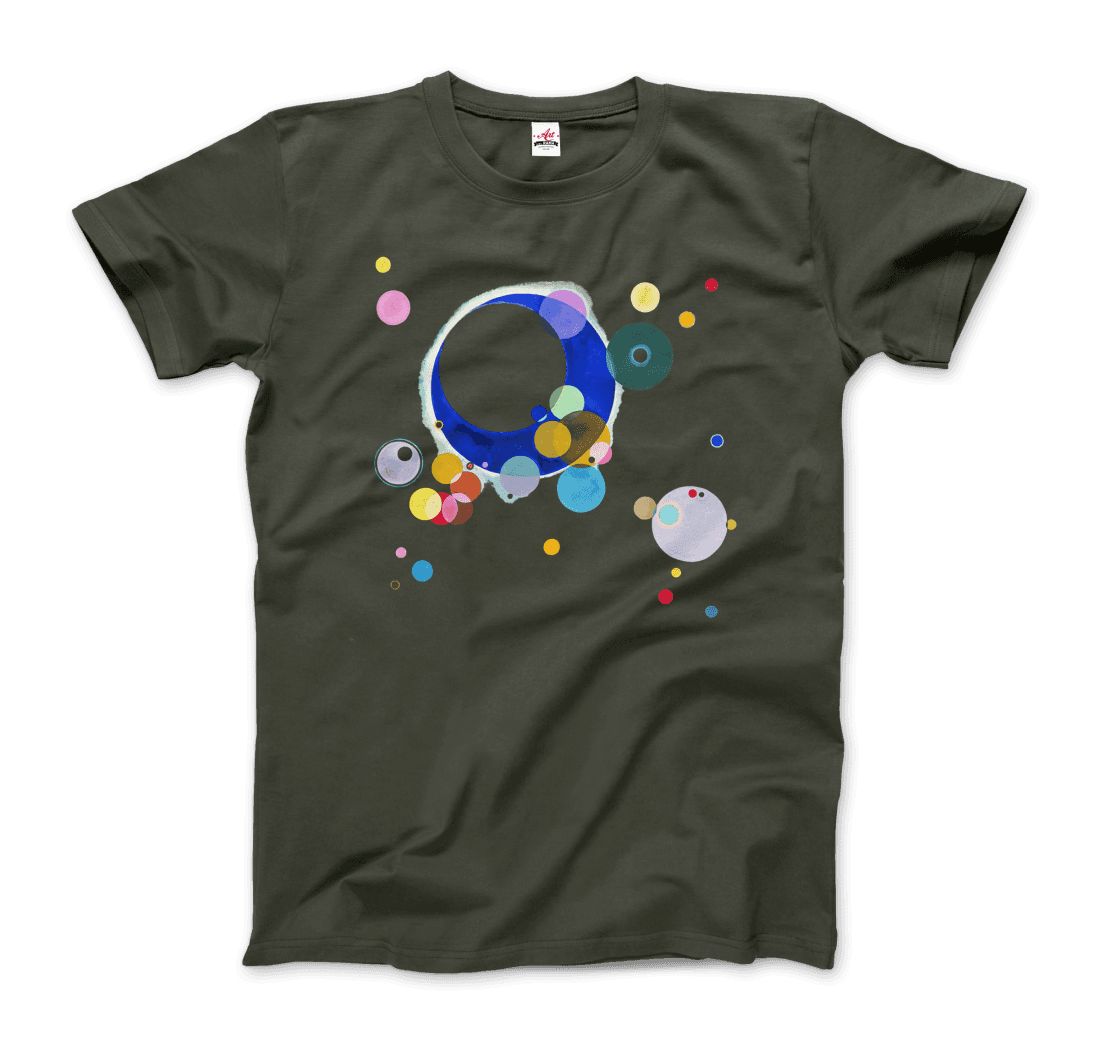 Wassily Kandinsky Several Circles, 1926 Artwork T-Shirt-Art-O-Rama Shop-Men (Unisex)-Charcoal-S-Urbanheer