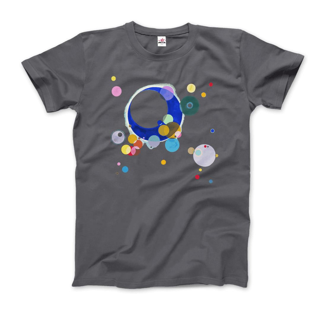 Wassily Kandinsky Several Circles, 1926 Artwork T-Shirt-Art-O-Rama Shop-Men (Unisex)-Charcoal-S-Urbanheer