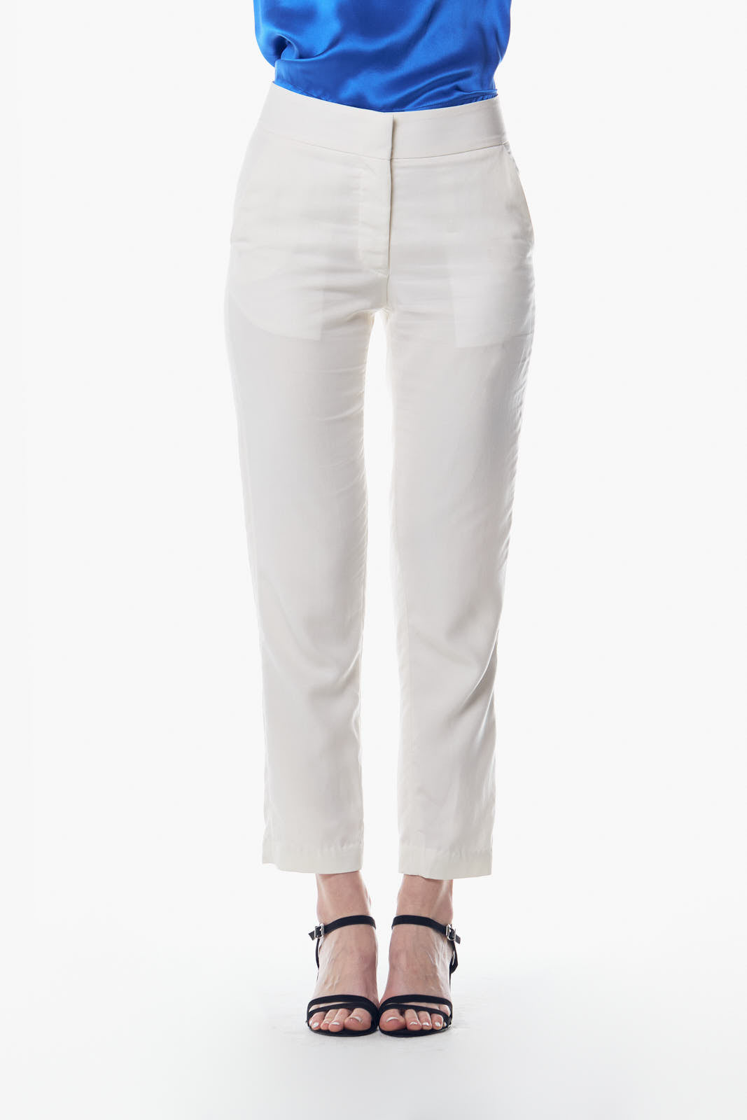White Skinny Pants Women's Trousers-Skinny Pants - White-Le Réussi-S-white-Urbanheer